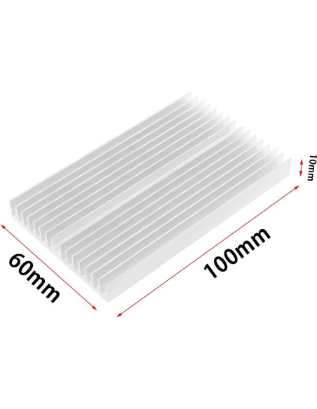 Paquete de 2 Disipadores de Calor Aluminio LT Easiyl 100x60x10mm Paquete de 2 Disipadores de Calor Aluminio LT Easiyl 100x60x10mm
