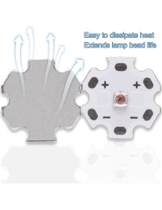 5 Piezas LED Rojo 620nm 3W SMD 3535 LEDGUHON con PCB 20mm 2