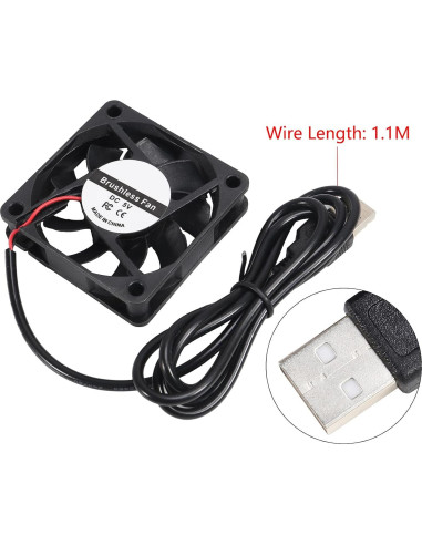 4 Ventiladores USB Sin Escobillas AITAO 6015 60x15mm 5V