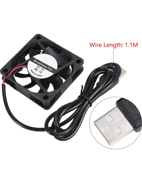 4 Ventiladores USB Sin Escobillas AITAO 6015 60x15mm 5V