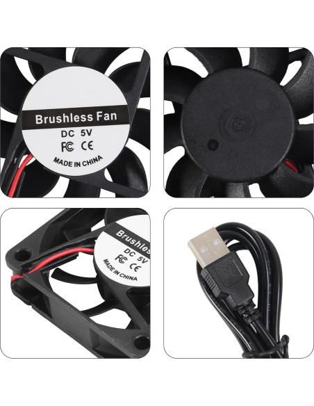 4 Ventiladores USB Sin Escobillas AITAO 6015 60x15mm 5V