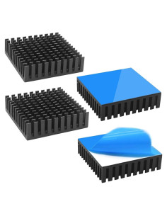 Kit de Disipadores de Calor Gokano 4 Piezas 40x40mm Aluminio Negro