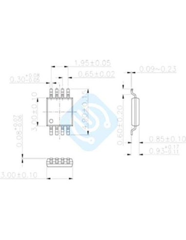 Adaptador de zócalo programador IC MSOP8 a DIP8 DIYMakerLab