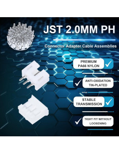 Conector JST PH 2.0 mm 50 Juegos 250 Piezas Crimpado 2