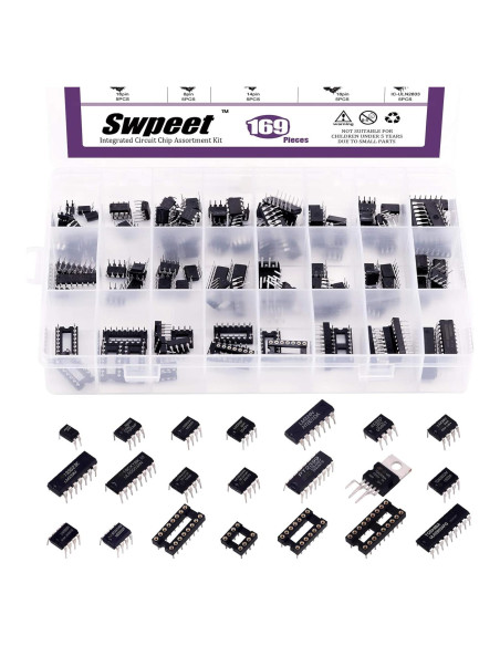 Kit de Chips de Circuito Integrado Swpeet 169Pcs LM324 LM358