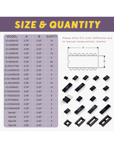 Kit de Chips de Circuito Integrado Swpeet 169Pcs LM324 LM358
