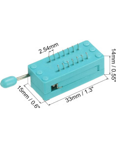 Zócalo de Prueba ZIF IC Universal PATIKIL 14 Pines 2.54mm - Paquete de 4 2