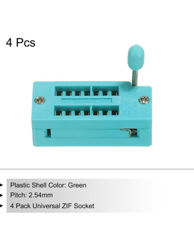 Zócalo de Prueba ZIF IC Universal PATIKIL 14 Pines 2.54mm - Paquete de 4