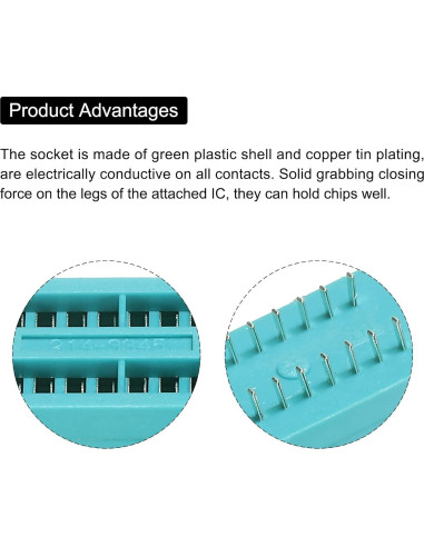 Zócalo de Prueba ZIF IC Universal PATIKIL 14 Pines 2.54mm - Paquete de 4