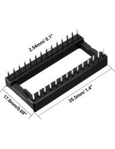 Zócalo IC DIP uxcell 10pcs 28 Pines 2.54mm para PCB 2