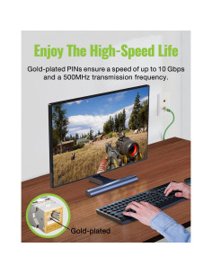 Paquete de 6 Jack Keystone RJ45 Cat6A 10Gbps LEENUE Amarillo 2