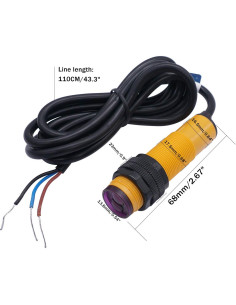 Sensor fotoeléctrico Taiss E3F-DS30C4 30cm ajustable NPN NO 2