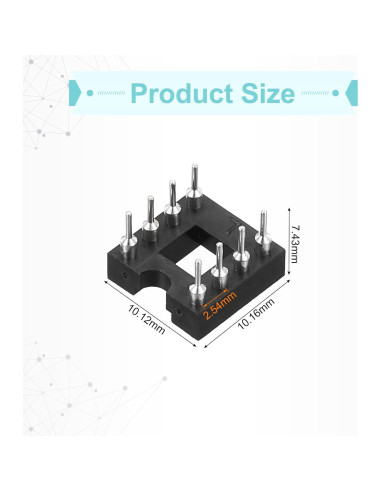 Adaptador de Zócalo DIP IC 8 Pines MECCANIXITY 30 Pcs 2.54mm