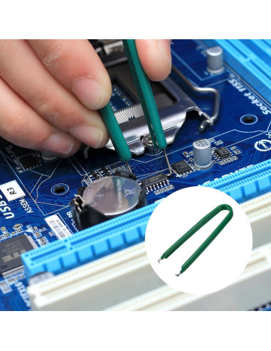 Extractor de Chips IC uxcell Acero Inoxidable Mango Aislante Verde