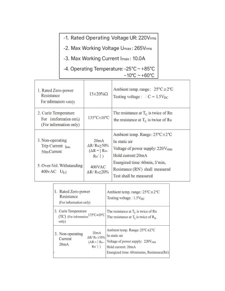 10 Piezas Termistor PTC 19P 100 JEBHANNE para Protección