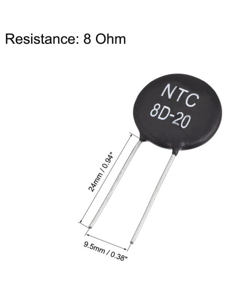 Termistores NTC uxcell 8 Ohm 6A Paquete de 5 para Control de Corriente