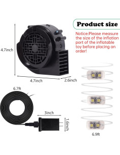 Juego de 2 Ventiladores Inflables YUNVI 12V con LEDs 2