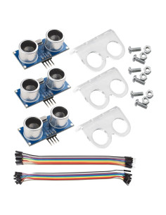 3 Módulos Sensor Ultrasonido HC-SR04 + Soportes y Cables
