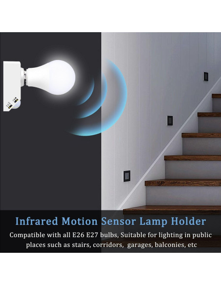 Portalámparas con Sensor de Movimiento Bukeer E26 E27 Ajustable