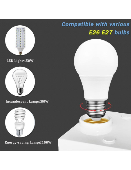 Portalámparas con Sensor de Movimiento Bukeer E26 E27 Ajustable