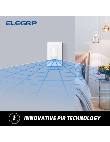 Interruptor de luz con sensor de movimiento ELEGRP 2 paquetes blanco