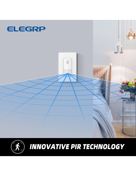 Interruptor de luz con sensor de movimiento ELEGRP 2 paquetes blanco