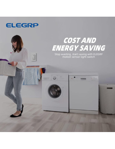 Interruptor de luz con sensor de movimiento ELEGRP 2 paquetes blanco