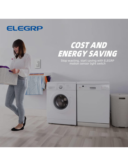 Interruptor de luz con sensor de movimiento ELEGRP 2 paquetes blanco