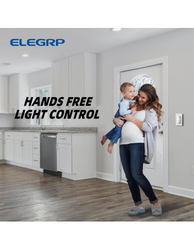 Interruptor de luz con sensor de movimiento ELEGRP 2 paquetes blanco