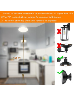 Bombillas LED con sensor de movimiento GREENIC A19 9W 3000K (2 unidades) 2