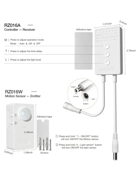 Kit Inalámbrico de Controlador y Sensor de Movimiento RAYZEEK Kit Inalámbrico de Controlador y Sensor de Movimiento RAYZEEK