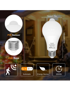 Bombilla LED con Sensor de Movimiento ORALUCE 12W 3000K 2