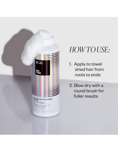 Mousse Voluminizador IGK Big Time 175 g - Fórmula Ligera