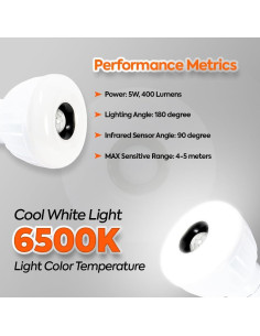 Lámpara LED Automática Carrismann con Sensor de Movimiento 5W 2