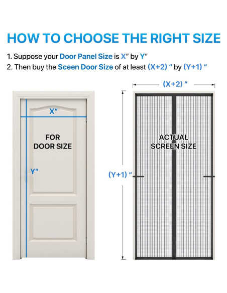 Pantalla de puerta magnética LOVIGA 36x82 cm alta resistencia
