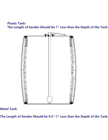Sensor de Nivel de Combustible AODITECK 8" 240-33 Ohmios