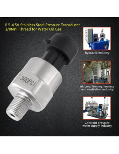 Transductor de Presión Madezz 300 PSI Acero Inoxidable 2