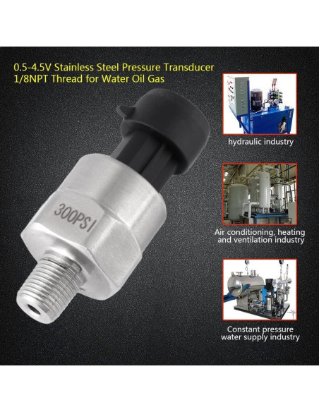 Transductor de Presión Madezz 300 PSI Acero Inoxidable
