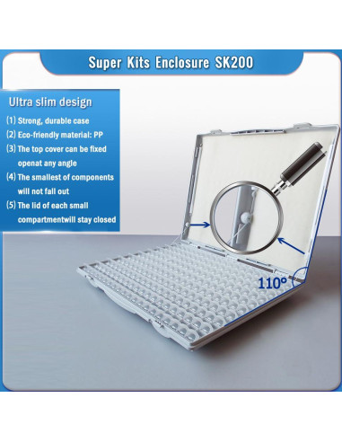 Kit de Organización de Componentes SMD Genérico SK200 200 Compartimentos