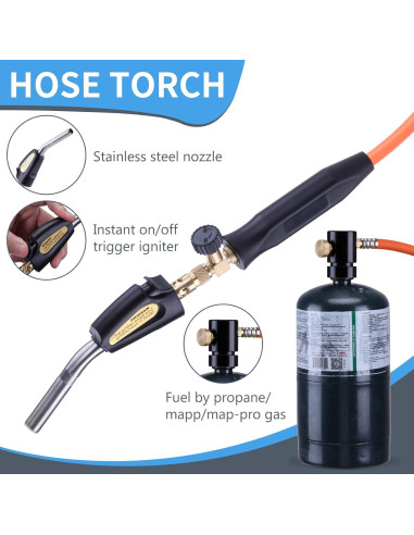 Kit de Soplete de Propano Jiarui 1.1m con Encendido Automático