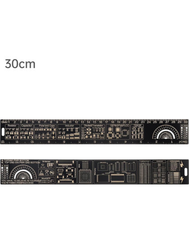 Regla Multifuncional de PCB 4PCS 15-30cm Smgda Fibra de Vidrio