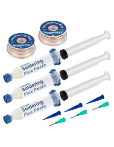 Kit de Reparación Electrónica Wonderway: 3 Flux Sin Plomo + 2 Mechas 25mm