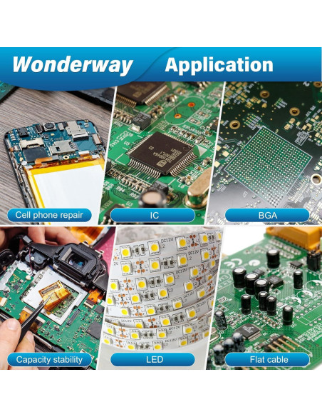 Kit de Reparación Electrónica Wonderway: 3 Flux Sin Plomo + 2 Mechas 25mm