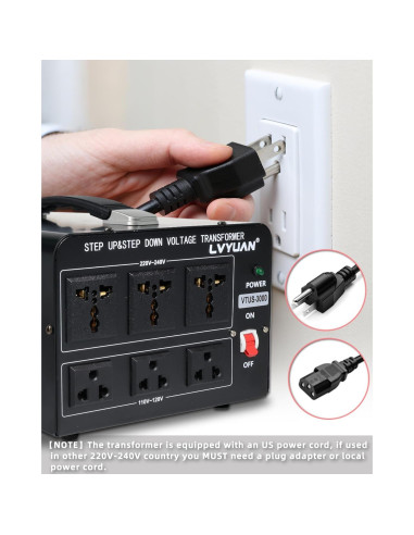 Transformador de Voltaje LVYUAN 3000W Paso Arriba/Abajo