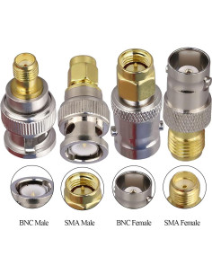 Adaptador Coaxial SMA a BNC TUOLNK 4 Piezas 6 GHz 2
