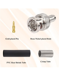 Conectores BNC macho RG59 XRDS -RF para CCTV - Paquete de 10 2