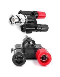 Adaptador BNC Macho a 2 Jack Hembra Banana Doble MWRF