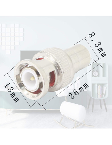 Adaptador BNC a RCA YOUCHENG 5 Pcs Conector Macho Hembra