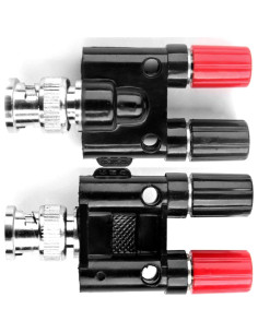 Adaptador BNC Macho a 2 Jack Hembra Banana Doble MWRF 2