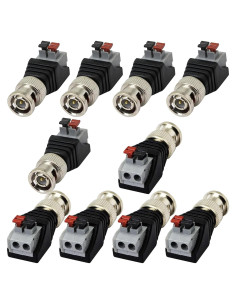 10 Conectores Macho BNC Sopepoyie para CCTV y Video